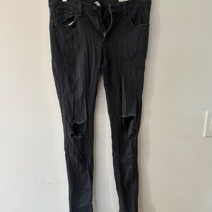 Rag & Bone Soft Distressed Black Jeans